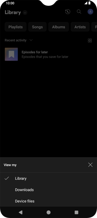 Press the required category and go to the required audio file.