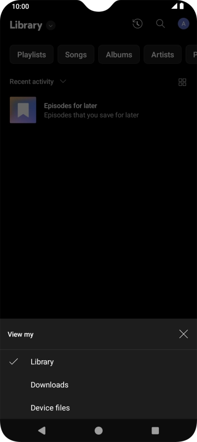 Press the required category and go to the required audio file.