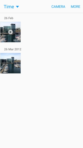 Go to the required folder and press the required picture or video clip.