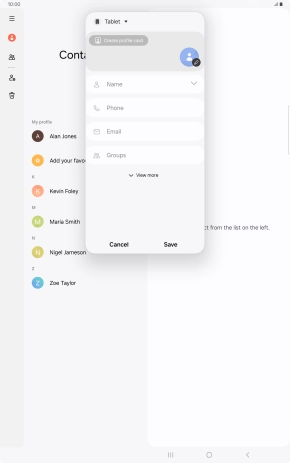 Press the address book drop down list.