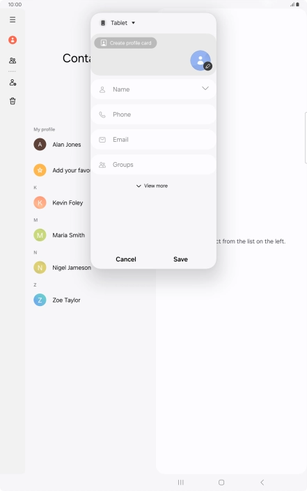 Press the address book drop down list.