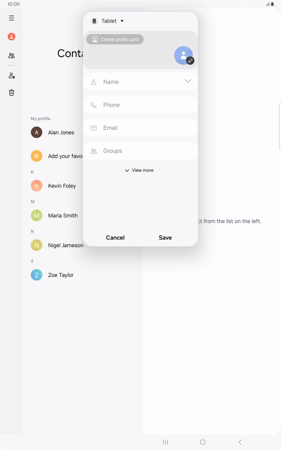Press the address book drop down list.