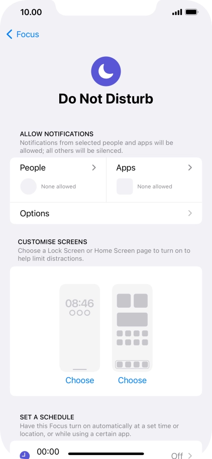 Press People and follow the instructions on the screen to select which contacts you would like to receive calls and notifications from when Do Not Disturb is turned on.