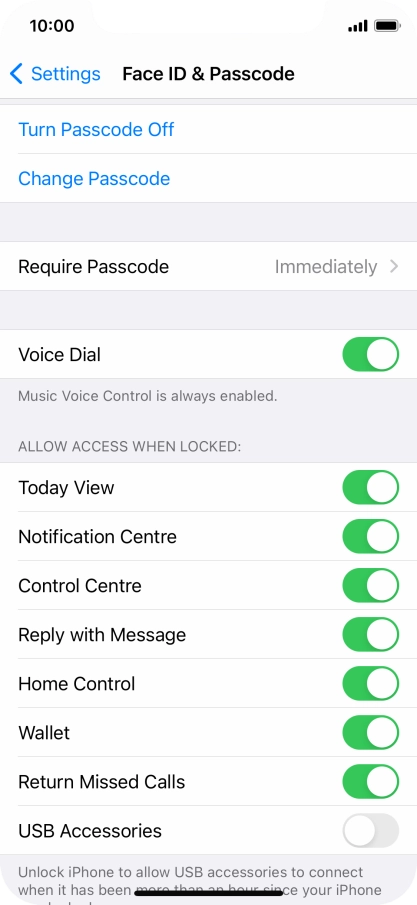 Press Turn Passcode Off and key in the phone lock code.