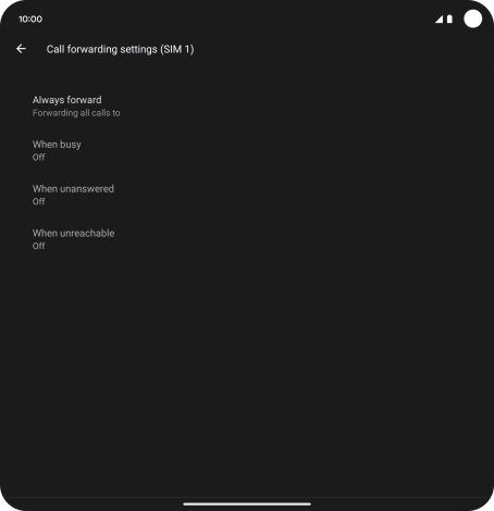 Press the required divert type.