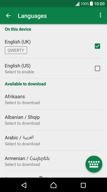 Press the field next to the required language to add it as a writing language.
