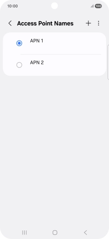 Press the field next to the data connection to activate it.