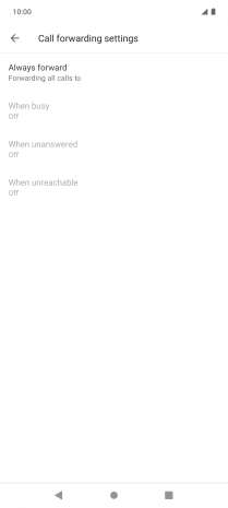 Press the required divert type.