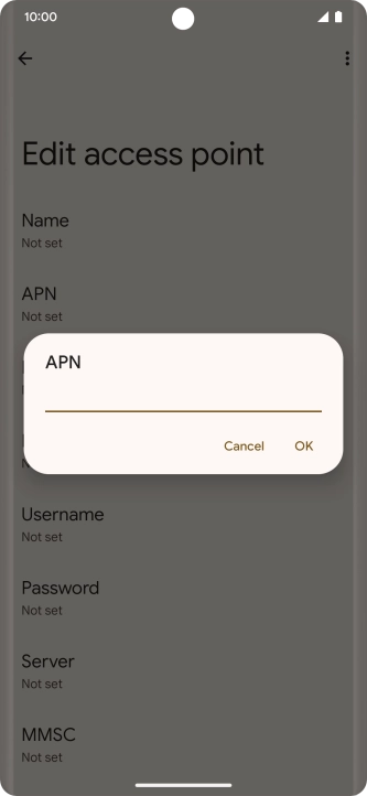 Key in live.vodafone.com and press OK.