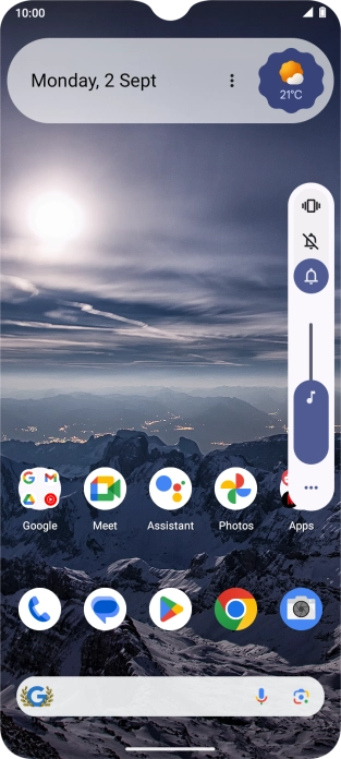 Press the silent mode icon to turn on silent mode.