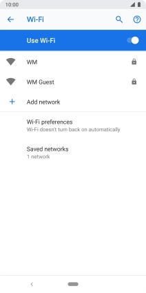Press the required Wi-Fi network.