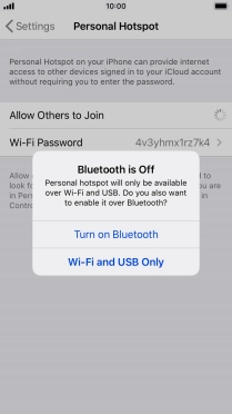 If Wi-Fi is turned on, press Wi-Fi and USB Only.