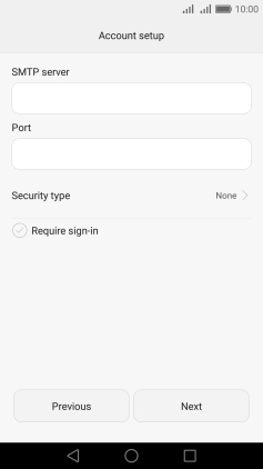 Press Require sign-in to turn the function on or off. Please note that if you're using Vodafone's outgoing server, turn off SMTP authentication and leave the username and password fields empty.