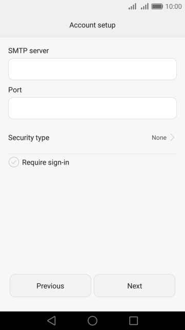 Press Require sign-in to turn the function on or off. Please note that if you're using Vodafone's outgoing server, turn off SMTP authentication and leave the username and password fields empty.