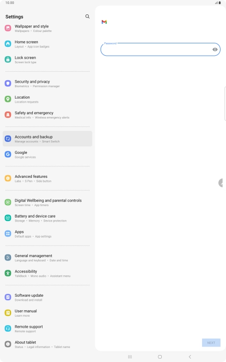 Press the field below 