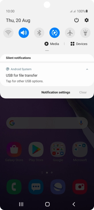 Press Tap for other USB options..