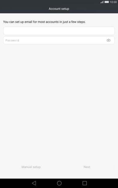 Press Password and key in the password for your email account.