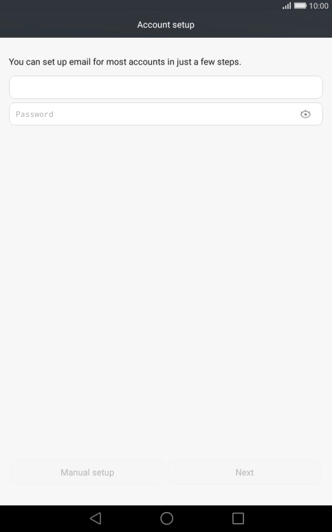 Press Password and key in the password for your email account.
