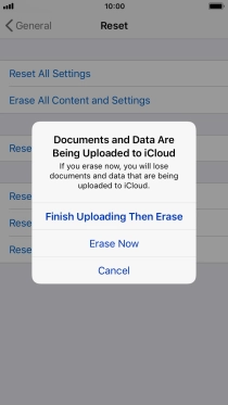 Press the required setting.