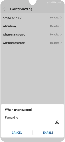 Key in +61414121121 and press ENABLE.