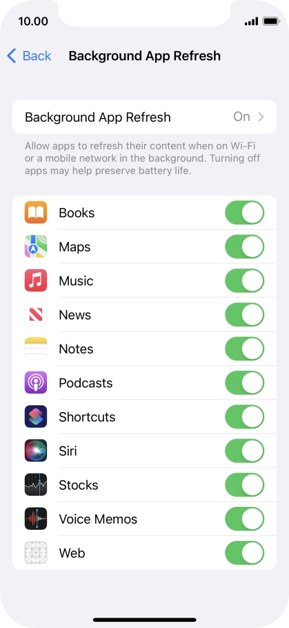 Press Background App Refresh.
