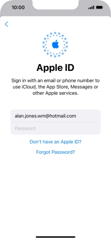Press Password and key in the password for your Apple ID.