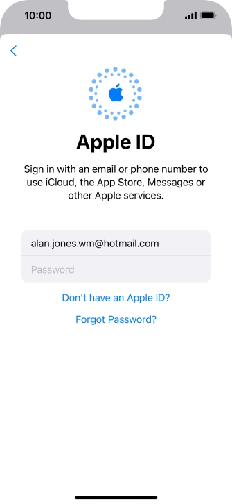 Press Password and key in the password for your Apple ID.