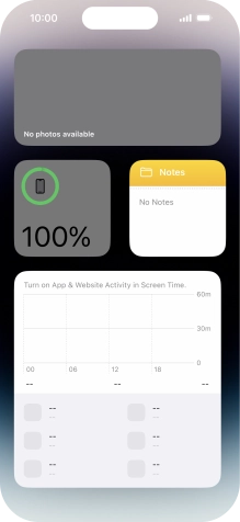 Slide your finger up or down on the screen to see more widgets.