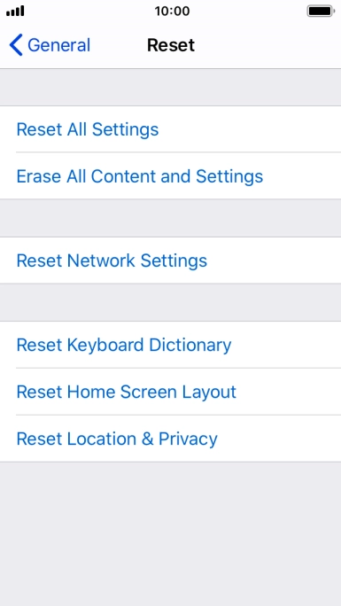 Press Reset All Settings. Press Reset All Settings.
