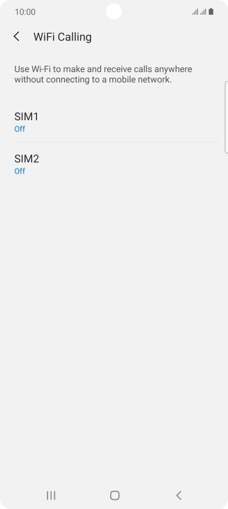 Press the name of the SIM.