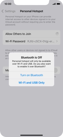 If Wi-Fi is turned on, press Wi-Fi and USB Only.
