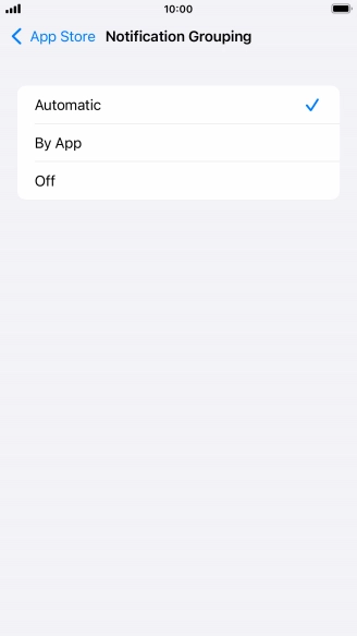 Press the required setting.