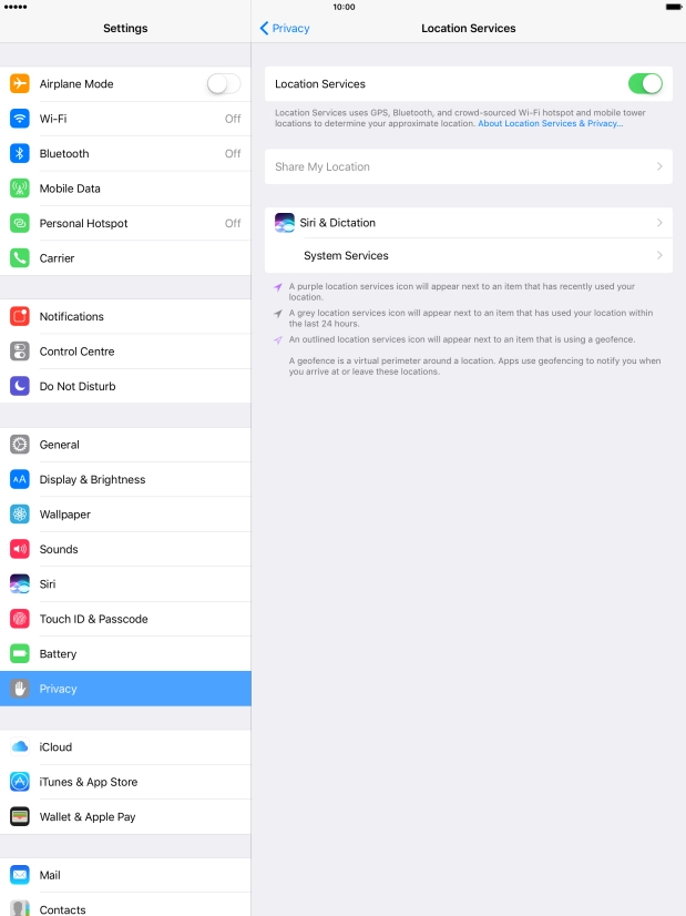 Press the required application.