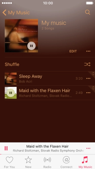 Press the song title.