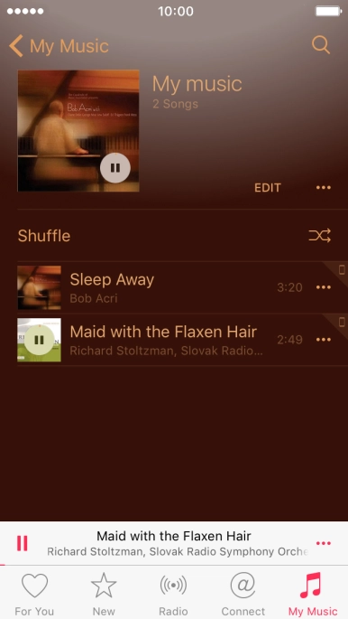 Press the song title.