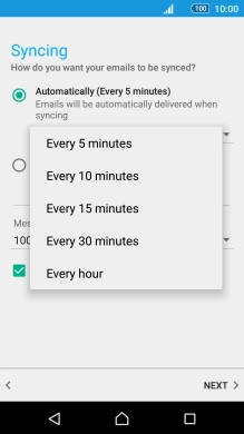 Press the required setting. Press the required setting.