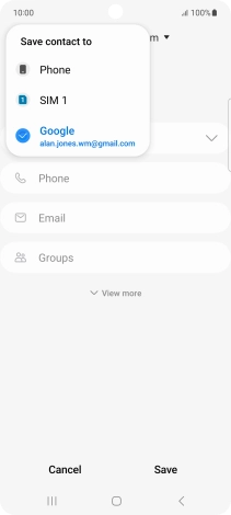 Press the required Google account.