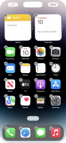 Press the home screen icon.