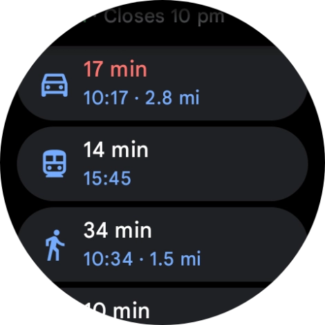 Press the required mode of transportation. Press the required mode of transportation.