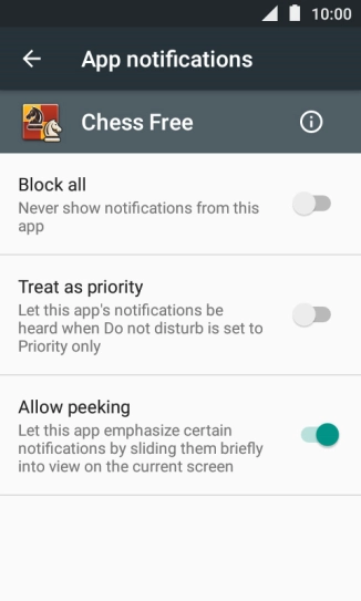 Press Block all to turn the function on or off.