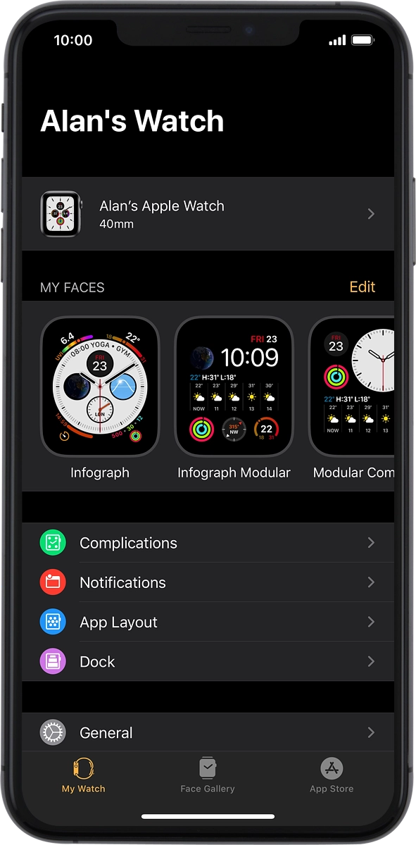 On your phone: Press My Watch.