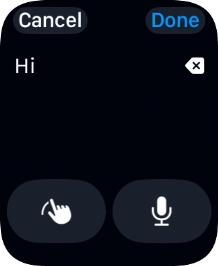 Press the microphone icon and record the message.