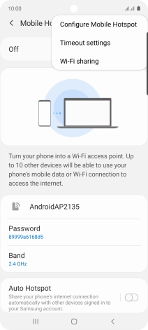Press Configure Mobile Hotspot.