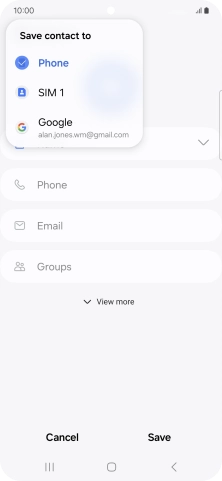 Press the required Google account.