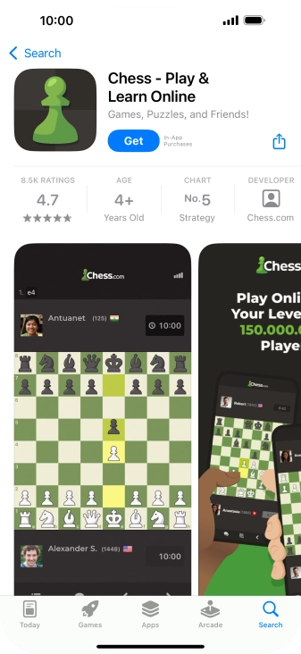 Press Get and follow the instructions on the screen to install the app.