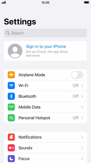 Press Sign in to your iPhone.