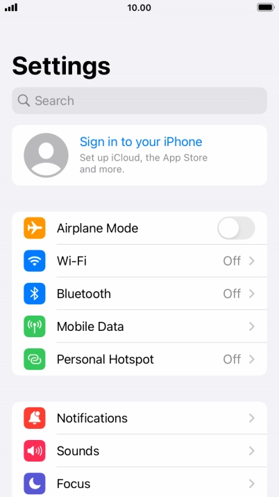 Press Sign in to your iPhone.