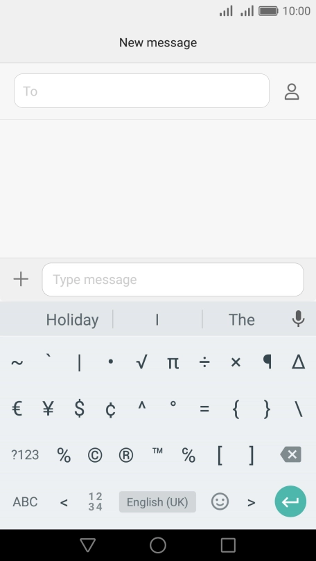 Press ABC to return to text input.