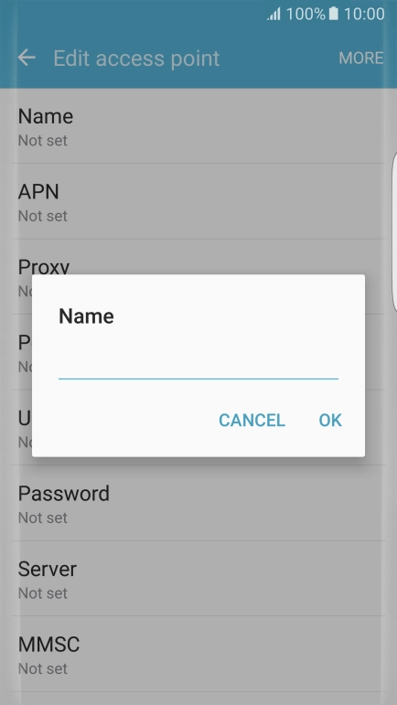 Key in Vodafone Internet and press OK.