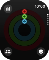 The screen will tell you how far you are from completing your daily activity goals. When the coloured rings are closed, you've reached the goals of your daily activity.